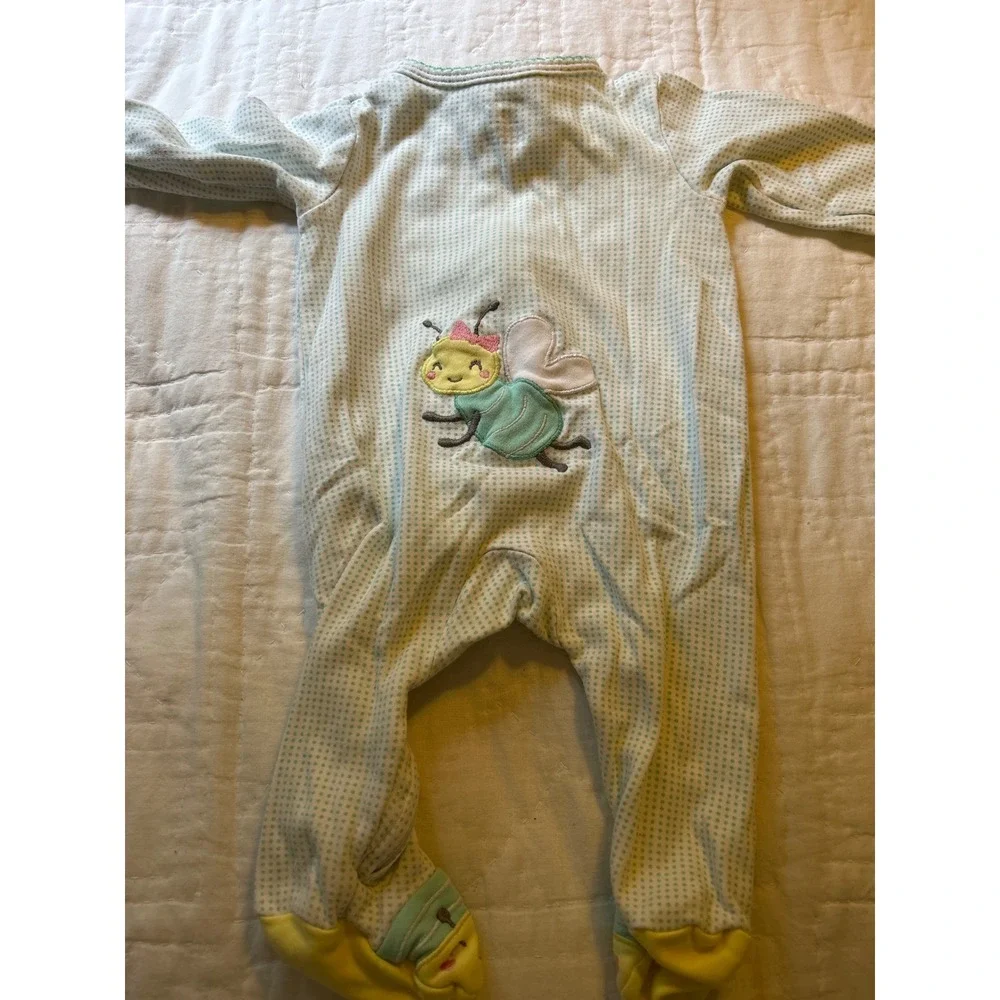 Baby Girl‎ Footed Pajamas Sleepers Bundle of 3 Bunny Floral Infant Clothes - Picture 8 of 8